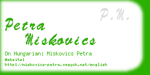 petra miskovics business card